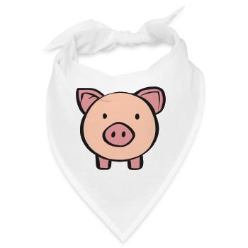 Schweinchen - Bandana - Weiß - Vorne