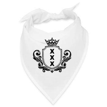 Amsterdam xxx Flagge - Bandana - Weiß - Vorne