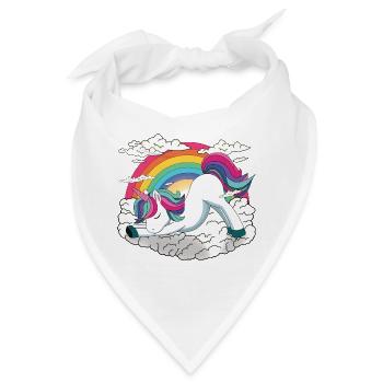 Yogicorn Unicorn im Yoga Flow - Einhorn Meditation - Bandana - Weiß - Vorne