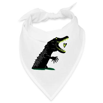 Krokodil Ich Hab Dich Zum Fressen Gern - Bandana - Weiß - Vorne