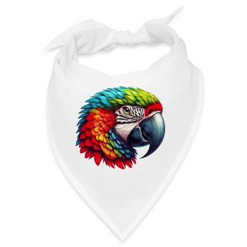 Papagei - Bandana - Weiß - Vorne