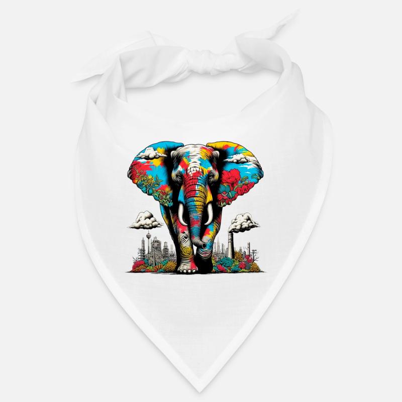 Éléphant dans un paysage urbain de métropole Bandana