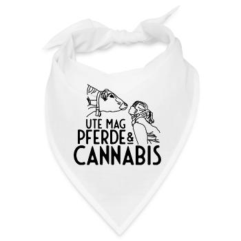 Canabis Hanf Kiffen - Bandana - Weiß - Vorne