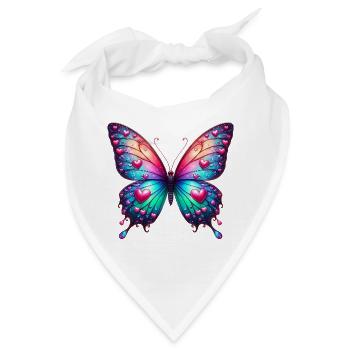 Schmetterling Herz Herzen Herzen Herz - Bandana - Weiß - Vorne