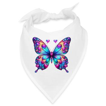Schmetterling Herz Herzen Herzen Herz - Bandana - Weiß - Vorne