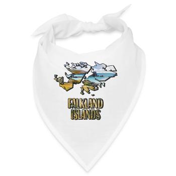 Aquarell Landkarte Falkland Inseln - Bandana - Weiß - Vorne