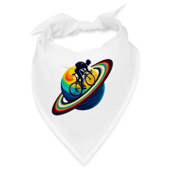 Radfahrer auf dem Saturn - Bandana - Weiß - Vorne