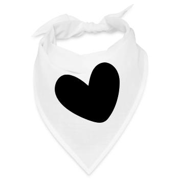 Herz einfarbig ausgefüllt - Bandana - Weiß - Vorne