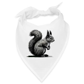Waldeichhörnchen – Kunstvolle Naturillustration - Bandana - Weiß - Vorne
