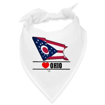 Flagge Ohio Herz OHIO - Bandana - Weiß - Vorne