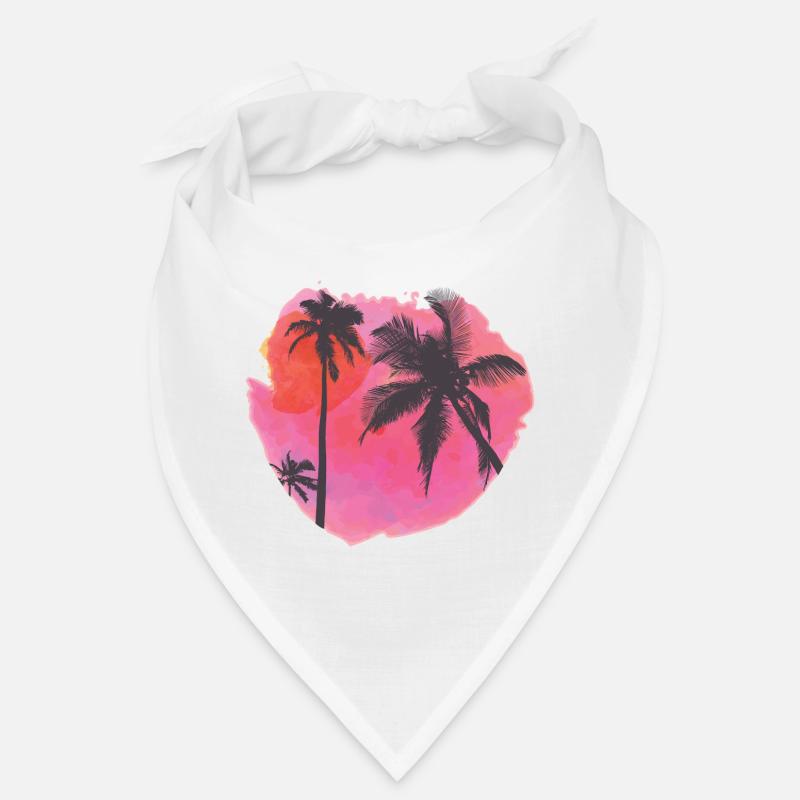 Silhouette de palmier coucher de soleil tropical Bandana
