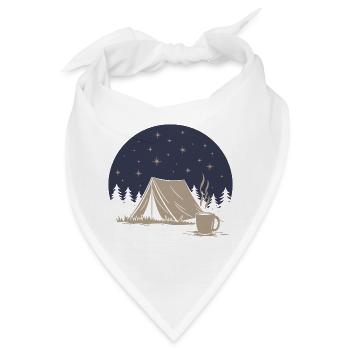 Camping und Kaffee - Bandana - Weiß - Vorne