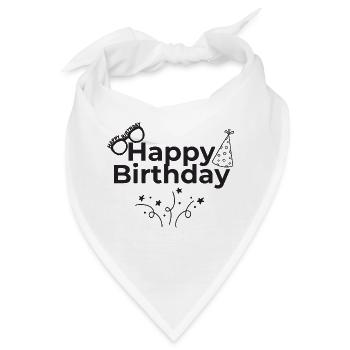 Happy Birthday - Bandana - Weiß - Vorne