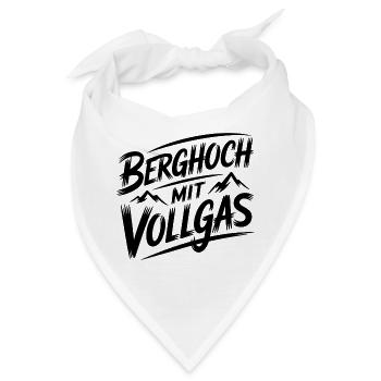 Berghoch mit Vollgas - Bandana - Weiß - Vorne