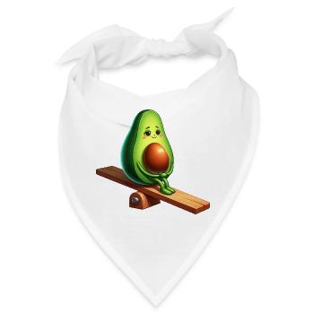 Süße Avocado Wippe Spielplatz Comic vegan - Bandana - Weiß - Vorne