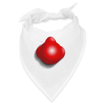 Lustige Clownsnase - Bandana - Weiß - Vorne