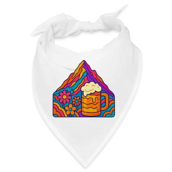 Lebendige Berglandschaft mit Bierglas - Bandana - Weiß - Vorne