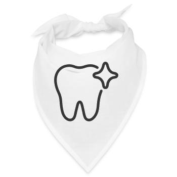 Glänzendes Zahnliniensymbol – Symbol für die Zahnpflege - Bandana - Weiß - Vorne
