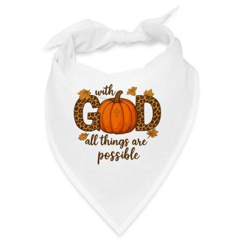 Mit Gott sind alle Dinge möglich Herbstkürbis - Bandana - Weiß - Vorne