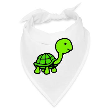 Schildkröte langer Hals lächelt glücklich lustig - Bandana - Weiß - Vorne