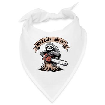 Work Smart Not Fast Sloth Kettensäge - Bandana - Weiß - Vorne