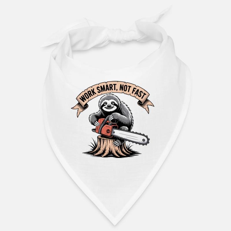Work Smart Not Fast Sloth Chainsaw Bandana