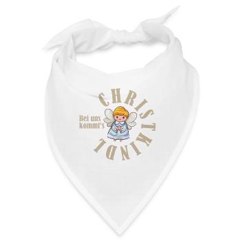 Bei uns kommts Christkind süßes Kreisdesign - Bandana - Weiß - Vorne