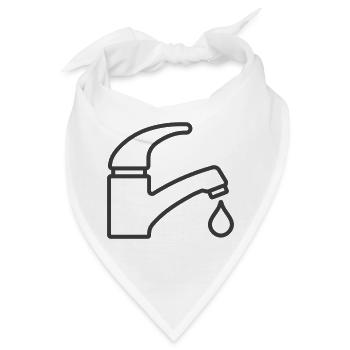 Wasserhahn Hahn Symbol Logo Klempner - Bandana - Weiß - Vorne