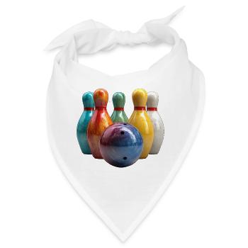 Bunte Bowlingszene Muster - Bandana - Weiß - Vorne