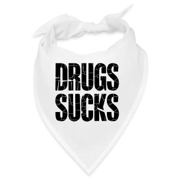 Anti Drogen Slogan Schwarz - Bandana - Weiß - Vorne