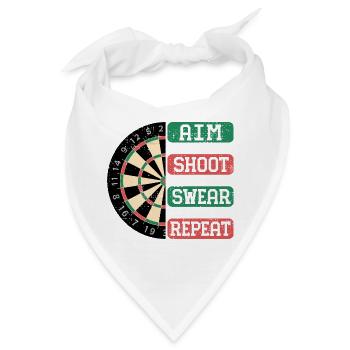 Aim Shoot Wear Repeat Dartboard Style - Bandana - Weiß - Vorne