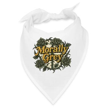 Moralisch graue Rosen Vintage Emblem - Bandana - Weiß - Vorne