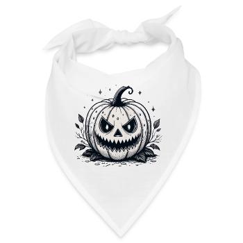 Retro-Monochromer Kürbis - Bandana - Weiß - Vorne