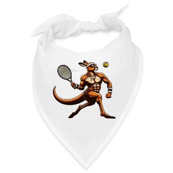 Tennis Känguru Power Spieler Vorhand Smash - Bandana - Weiß - Vorne