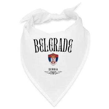 Souvenir Belgrad, ich liebe Belgrad - Bandana - Weiß - Vorne