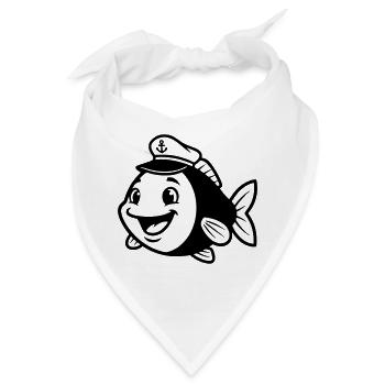 Fischschwarm Kreis Haken Angeln - Bandana - Weiß - Vorne
