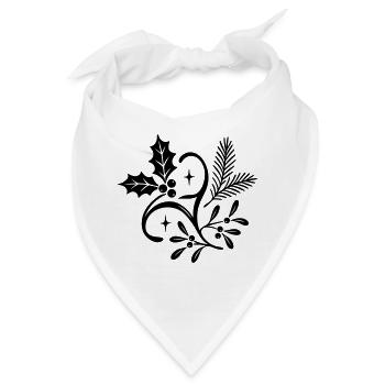 Mystic Yule mit Misteln, Tanne und Stechpalme - Bandana - Weiß - Vorne