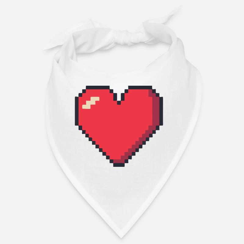 Pixel Art Herz Rot 8-Bit Retro Liebe Bandana