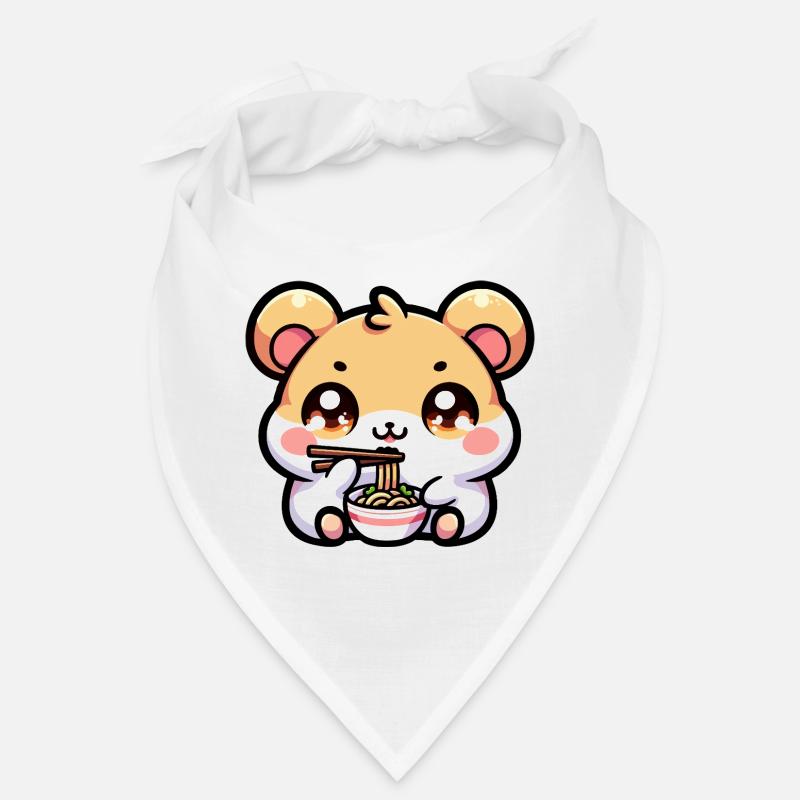 Kawaii hamster eats ramen Bandana