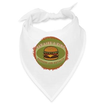 Eat Like a King Burger Royalty T-Shirt - Bandana - Weiß - Vorne