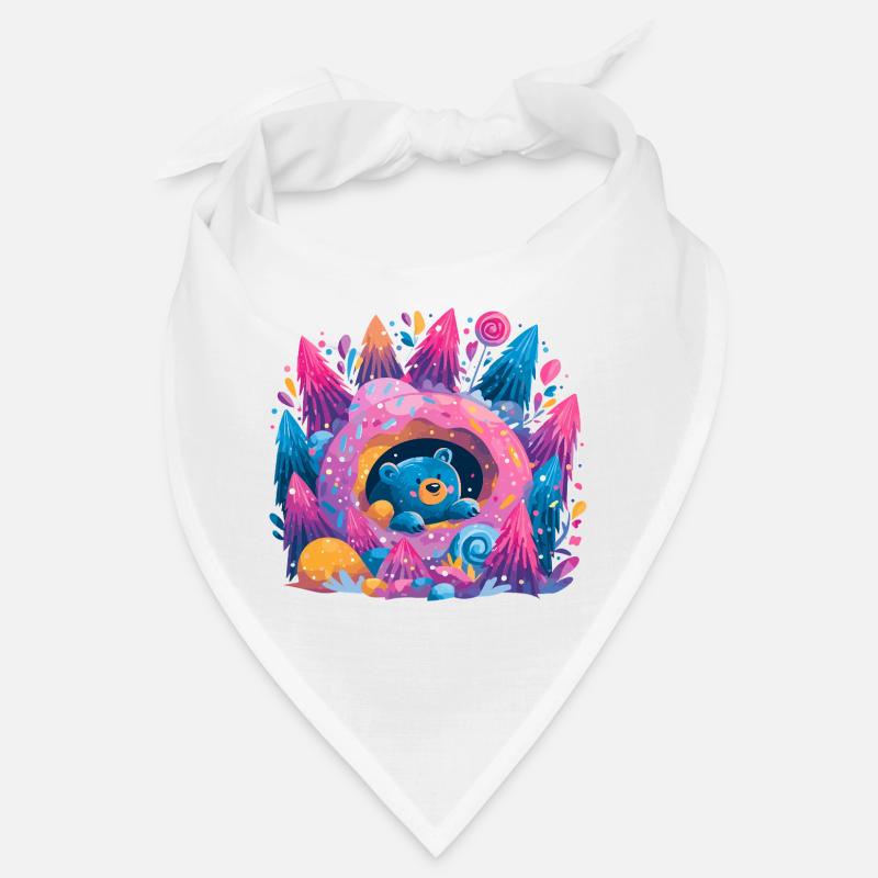 Ours dans Donut Dream Forêt de néons Bandana