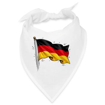 Deutsche Flagge  - Bandana - Weiß - Vorne