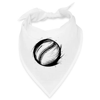 Baseball Ball Skizze - Bandana - Weiß - Vorne