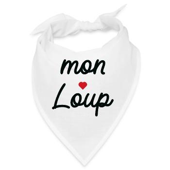 My Wolf Love Schreibschrift - Bandana - Weiß - Vorne