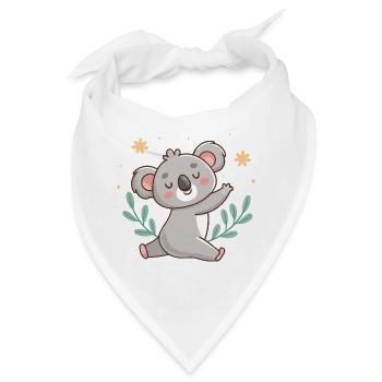 Pastell-Entspannter Koala mit Laub - Bandana - Weiß - Vorne
