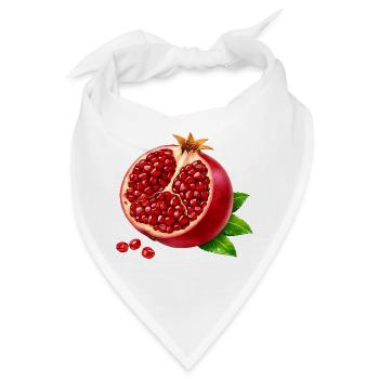 Halber Granatapfel realistisch   - Bandana - Weiß - Vorne
