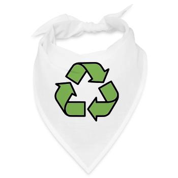  Recycling Zeichen Outline - Bandana - Weiß - Vorne