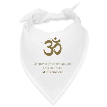 OM Mantra – I am perfectly content - Bandana - Weiß - Vorne