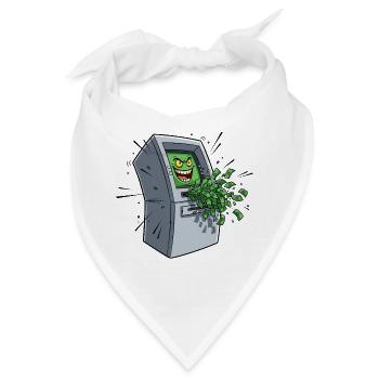 Gieriger Geldautomat Cartoon - Bandana - Weiß - Vorne