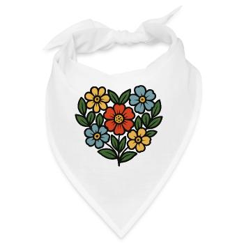 Blumenstrauß Folk-Stil - Bandana - Weiß - Vorne